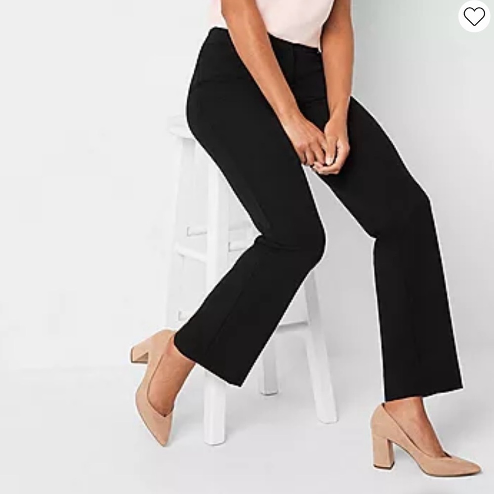 New Liz Claiborne Audra curvy fit straight trouser charcoal petite size 2P new